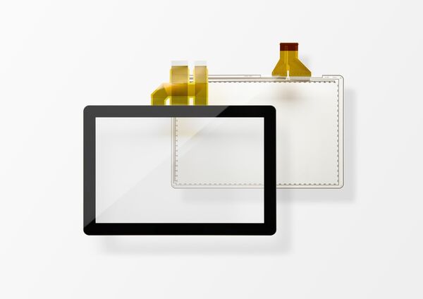 Black printed cover glass with PCAP film Black printed cover glass with PCAP film